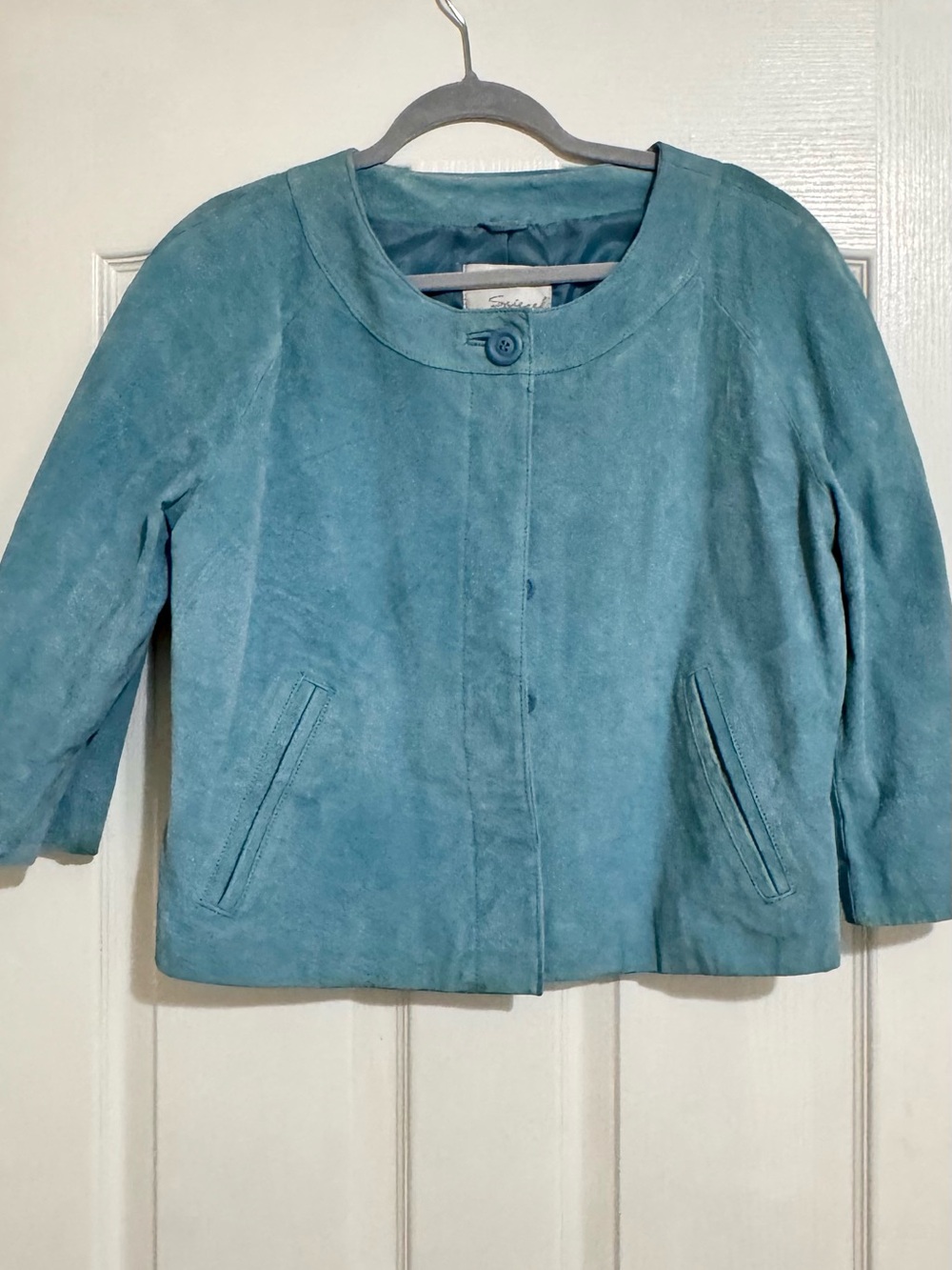 Suzy Shier Teal Suede Girls' Jacket
